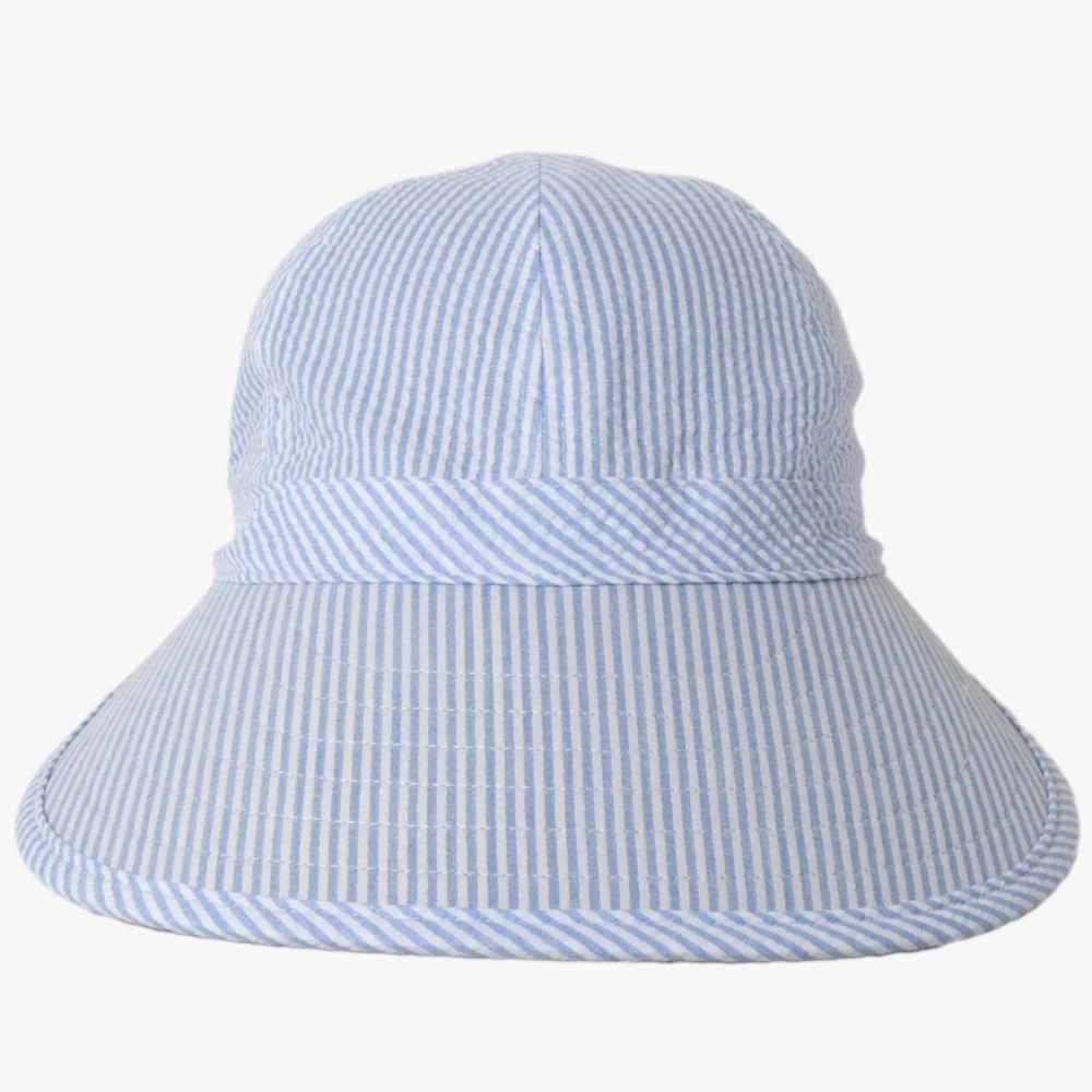 Ponyflo blue striped sunblocker hat